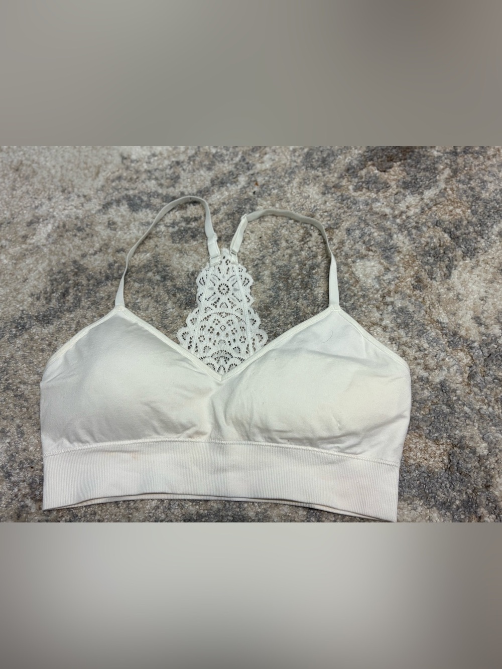 Auden Cream Lace Racerback Bralette